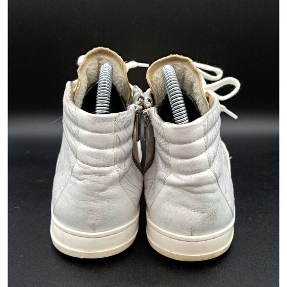 P448 Women's Palm High Top Sneaker Gold Toe Side Zip Euro 40/US 9 Designer Shoes - Picture 5 of 16